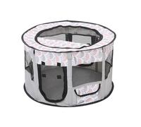 Dog Cat Playpen Pet Tent Waterproof Breathable Foldable Spacious Lightweight for Dogs Cats Rabbits for Indoor Outdoor Oxford cloth(Grey,S)