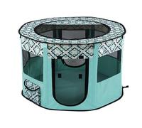 Dog Cat Playpen Pet Tent Waterproof Breathable Foldable Spacious Lightweight for Dogs Cats Rabbits for Indoor Outdoor Oxford cloth(Green,M)