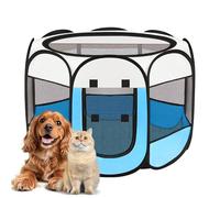 Dog Cat Playpen, Puppy Pet Playpen, Indoor/Outdoor Dog Pen, Portable Foldable Playpen Outdoor Tent Crate Cage with Zipper Top Cover Door, Pop Up Collapsible Kitten Play Pen Tent for Camping RV