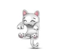 Dog Cat Polar Bear Love Heart Sister Dreamcatcher Family Mother Daughter Charm Bead Pendant 925 Sterling Silver Compatible With Pandora Charm Moments Bracelet (Hug Cat)