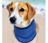 Dog Cat Puppy Cooling Bandana Pet Cooler Ice Cool Scarf Collar Relief Med (Blue, L)
