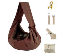 Dog Cat Sling Carrier,Reversible Puppy Carrier Purse with Storage Pocket,Hands Free Dog Cat Harness Bag with Breathable Mesh,Crossbody Pet Bag with Adjustable Shoulder Strap for Outdoor Travel