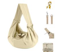 Dog Cat Sling Carrier,Reversible Puppy Carrier Purse with Storage Pocket,Hands Free Dog Cat Harness Bag with Breathable Mesh,Crossbody Pet Bag with Adjustable Shoulder Strap for Outdoor Travel