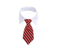 Dog Cat Striped Bow Tie Collar Pet Adjustable Neck Tie White Collar for Tuxedo Color Random