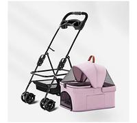 Dog/Cat Stroller Pet Dog Strollers for Small Medium Dogs Pet Travel Stroller Dog Pram Detachable Cat Carriers & Strollers Portable Pushchair Separable Trolley (Pink) (Pink)