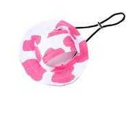 Dog Cat Sunshade Anti-strangle Hat Exposed Ears Adjustable Rope Buckle Bucket Hat Pet Supplies (L,Pink White)