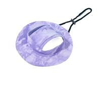 Dog Cat Sunshade Anti-strangle Hat Exposed Ears Adjustable Rope Buckle Bucket Hat Pet Supplies (M,Purple)