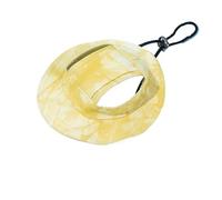 Dog Cat Sunshade Anti-strangle Hat Exposed Ears Adjustable Rope Buckle Bucket Hat Pet Supplies (M,Yellow)