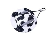 Dog Cat Sunshade Anti-strangle Hat Exposed Ears Adjustable Rope Buckle Bucket Hat Pet Supplies (S,Black and White)