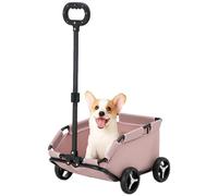 Dog Cat Travel Stroller, 4 Wheels Lightweight Folding Cat Trolley, 360° Rotatable Pull Rod, Pet Travel Cart for Small Dogs Puppies Cats, Loads Up to 7KG