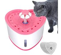 Dog Cat Water Fountain, 68Oz Automatic Electric Dispenser with LED Night Vision, Super Quiet Drinking Bowl, Healthy & Hygienic, Includes 5 Filters for Small Animals