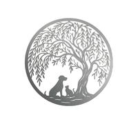 Dog & Cat Willow Tree Steel Garden Sculpture Memorial Garden Art