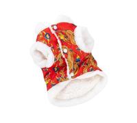 Dog Cat Winter Jacket New Year Tang Suit, Festive Pet Costume for Small Medium Dogs Cats 4-5kg 35cm Back 50cm Bust