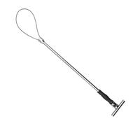 Dog Catcher Pole Stainless Steel Wire Loop Animal Holder Tool, 62cm Handle 52cm Loop for Livestock Handling and Restraint