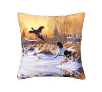 Dog Catching Pheasant Four Seasons Universal Pillowcase Pillow Cushion Cover, Stylish Living Room Sofa Bedroom Decorative