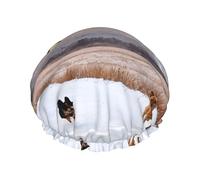 Dog Catching Pheasant Print Premium Double Layer Shower Cap For Women With Reusable Shower Cap For Hair - Waterproof Plastic Cap - Shower Caps For Long, Short And Curly Hairs