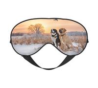 Dog Catching Pheasant Print Satin Sleep Mask & Eye Mask | Deep Dream Sleep Masks for Women & Men | Soft Sleeping Eye Mask to Nourish Skin