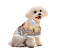 Dog Catching Pheasant Printed Everyday Soft Cotton Dog Short Sleeve T-Shirt For Chihuahuas & Teacup Puppies & Small Dogs Breeds Stretchy Cat Outfit