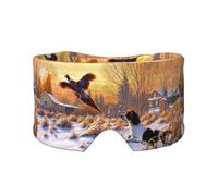 Dog Catching Pheasant Printed, Full Eye Covers Light Blocking Eye Mask Sleep Eye and Ear Muffs