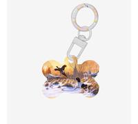 Dog Catching Pheasant Printing 1 Pc Dog Bone Shape Id Tags Double Sided with Key Ring Craft for Pets