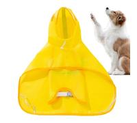Dog Cause: Pontium Yellow Hooded Polyester Poncy with Reflective Strip, Waterproof Pet Clothes for Small and Medium Dog Breeds Playing Outdoors | Cami