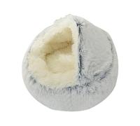 Dog Cave Bed Removable Cover Machine Washable Warm Comfortable Soft | Pet Cave Bed Cozy, Soft, Warm for Cats, Kittens, Small Breed Dogs, Large Breed Dogs, Pets, Home, Indoors, Cold Winter