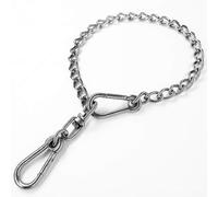 Dog Chain Collar 304 S/S Chew Proof Adjustable Collars and Leashes Extension Double-Ended Hook Anti Winding, Training and Walking. (Large: D3.5mm, Neck Max 20in)