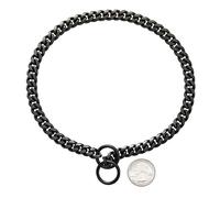 Dog Chain Collar， Black Gold 10MM Cuban Link ，Stainless Steel Metal Slip Chain，for Dogs Heavy Duty & Chew Proof large dog collar(2,18inch (46cm))