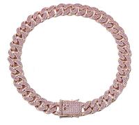 Dog Chain Collar - Metal Cat Chain Pet Crystal Collar Accessories(Color,8inch(20cm))