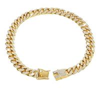 Dog Chain Collar - Metal Cat Chain Pet Crystal Collar Accessories(Color2,18inch(45cm))