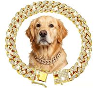 Dog Chain Collar, Secure Training and Walking Solution, Durable Metal Design for Daily Use and Outdoor Adventures, Adjustable Fit with Gold and Silver Options, 25 cm Length