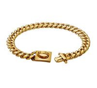 Dog Chain Collars 19mm Thick Gold Metal Dog Collar Stainless Steel Chain with Buckle Strong Heavy Duty Necklace Collar Pet for Small Medium, Large Dogs Gold Pet Metal
