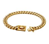 Dog Chain Collars 19mm Thick Gold Metal Dog Collar Stainless Steel Chain with Buckle Strong Heavy Duty Necklace Collar Pet for Small Medium, Large Dogs