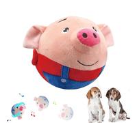 Dog Charmer Porky Pal Interactive Piggy Toy, Bouncing Piggy Dog Toy, Active Moving Pet Plush Toy for Dogs with Recording and Music Modes, Washable Shake Bounce Boredom Talking Toys (Red)