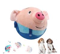 Dog Charmer Porky Pal Interactive Piggy Toy, Bouncing Piggy Dog Toy, Active Moving Pet Plush Toy for Dogs with Recording and Music Modes, Washable Shake Bounce Boredom Talking Toys (Blue)