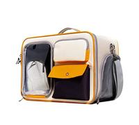 Dog chat transport bag, large stretch backpack with transparent, oxford fabric resistant to scratch for airplane car bike (Including Shoulder Strap)