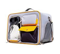 Dog chat transport bag, large stretch backpack with transparent, oxford fabric resistant to scratch for airplane car bike (Including Shoulder Strap)