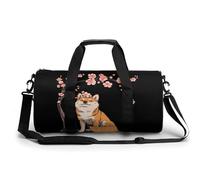 Dog & Cherry Flowers Tree Gym Bag Travel Duffel for Men Women