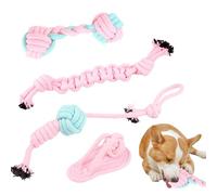 Dog Chew Rope | 4X Tug of War Dog Toys,Interactive Game for Boredom Relief, Teeth Cleaning, Training Activities for Medium and Small Breeds