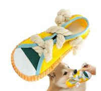 Dog Chew Rope - Squeaky Teether in Shoe Shape as a Game, Squeaky Toy Made of Rope for Puppies, for Small, Medium and Large Dog Breeds for Massage of Gums Indoors and