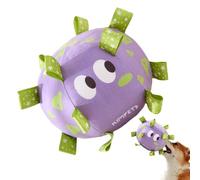 Dog Chew Soccer Ball - Large Dog Squeaky Ball With Straps,Puppy Chewing Toy Ball For Reducing Destructive Behavior