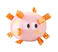 Dog Chew Soccer Ball Soft Plush Interactive Squeak Straps Interactive Play