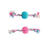 Dog chew toy ball with nylon rope Duvoplus Dogtoy Puppy TPR