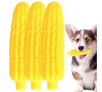 Dog Chew Toy - Dog Toothbrush Toy, Indestructible Dog Toy, Teeth Cleaning Toy Set, Dog Training Chew Toy, 3 Pieces PET Vinyl Corn Simulation Toy, Sounding Simulation Interact