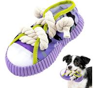 Dog Chew Toy, Dog Toys to Keep Them Busy Durable Teething Shoe Interactive Squeaky Puppy Toy (Purple)