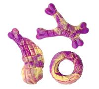 Dog Chew Toy for Teething - Non-Splintering Nylon Interactive Dog Toy, 3-Piece Teeth Cleaning Play Set - For All Breeds Small Medium Puppy House Indoor Outdoor Travel Boredom