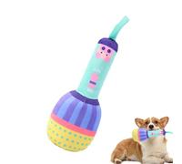 Dog Chew Toy - Microphone Shape Squeaker Sound Plush, Puppy Teething Relief Chew, Interactive Soft Stuffed Animal, Flexible Teeth Cleaning Toy | Cute Plaything for Small Breed Dogs Indoor Fun