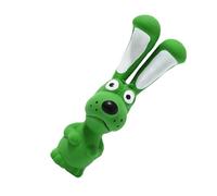 Dog Chew Toy - Natural Latex Squeaky Animal Teether | Long Ear Puppy Training Plaything | Teeth Cleaning Companion Hippo Green Blue Size 17cm