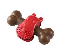 Dog Chew Toy, Puppy Teething Bone, Interactive Slow Feeder, Calming Chewing Aid, Boredom Relief, 14.5 x 9 x 5 inches, Indoor and Outdoor Pet Enrichment Play, Red, Yellow, Blue