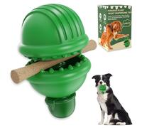 Dog Chew Toy with Bully Stick Holder, Non-Toxic Durable Interactive Puzzle Toy for Slow Feeding, Teeth Cleaning, and Training, Suitable for Large, Medium, Small Dogs, Green